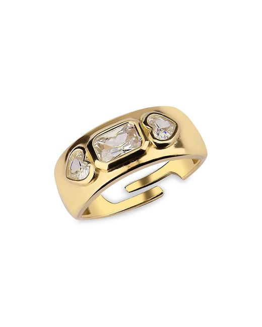 Gabi Rielle Love In Bloom 14K Goldplated Sterling Signet Ring