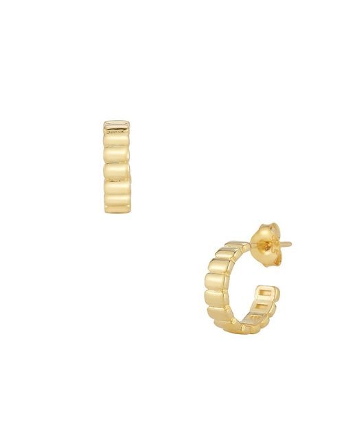 Sphera Milano 14K Goldplated Sterling Ribbed Hoop Earrings