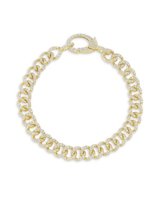 Sphera Milano 14K Goldplated Sterling Cubic Zirconia Curb Chain Bracelet