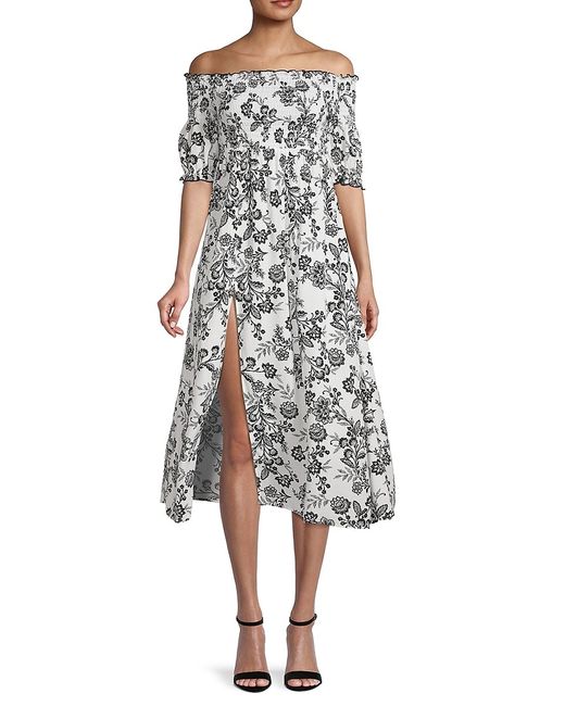 Love Ady Floral-Print Off-Shoulder Midi Dress
