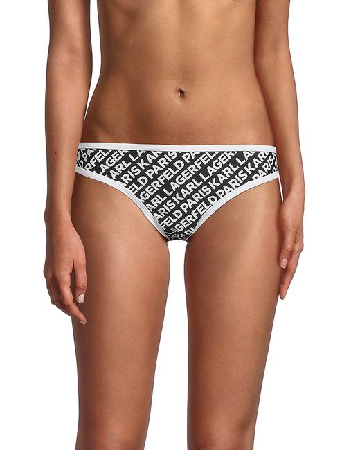 Karl Lagerfeld Logo-Print Bikini Bottom