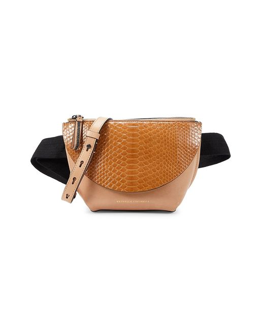 Brunello Cucinelli Snakeskin-Embossed Leather Shoulder Bag
