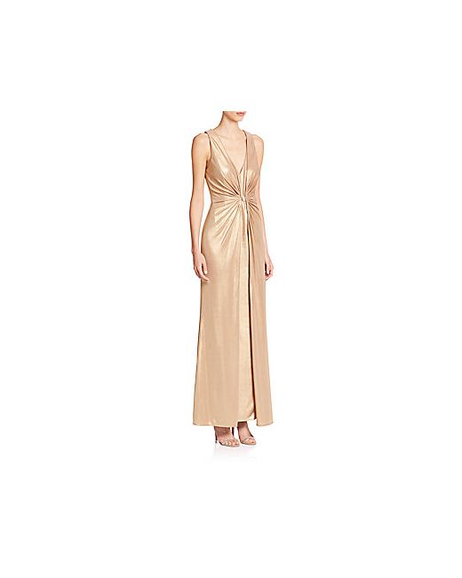 Laundry by Shelli Segal PLATINUM Foxtrot Foiled Knit Gown