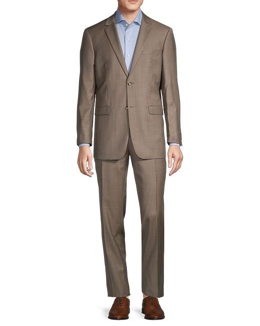 Douglas & Grahame Slim-Fit Crosshatch Wool Suit