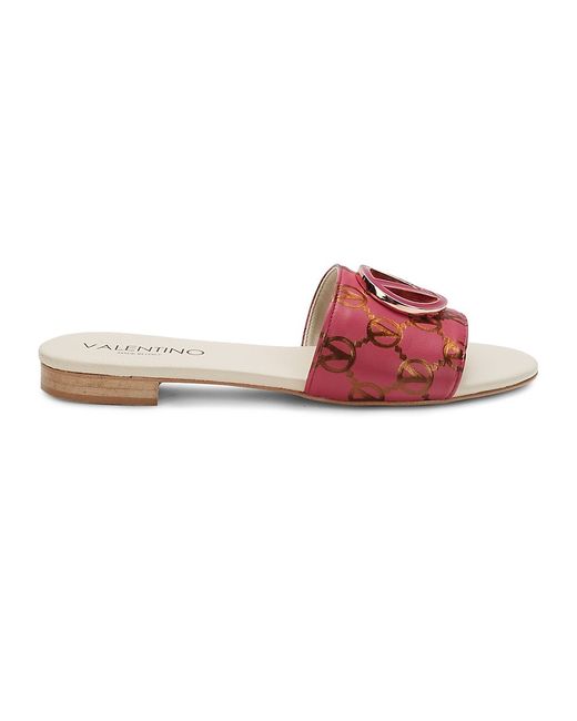 Valentino Bags by Mario Valentino Carrie Logo Monogram Leather Slip-On Sandals