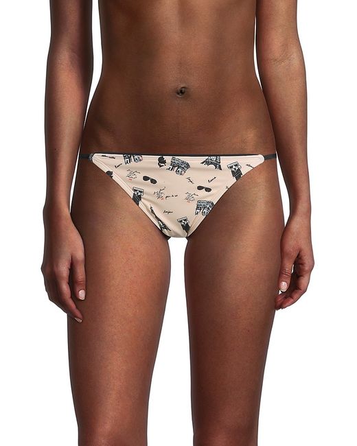Karl Lagerfeld French Logo String Bikini Bottom