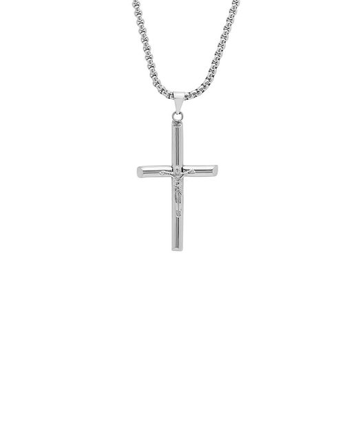 Anthony Jacobs 18K Gold Plated Stainless Steel Necklace Crucifix Pendant