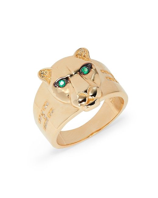 Effy 14K Yellow Gold Diamond Panther Ring