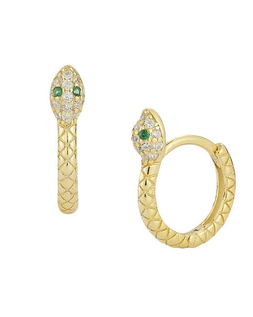 Chloe & Madison 14K Goldplated Sterling Cubic Zirconia Snake Huggie Earrings