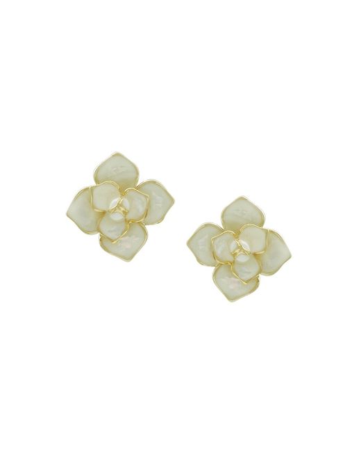 Jan-Kou Goldplated Mother-Of-Pearl Flower Earrings