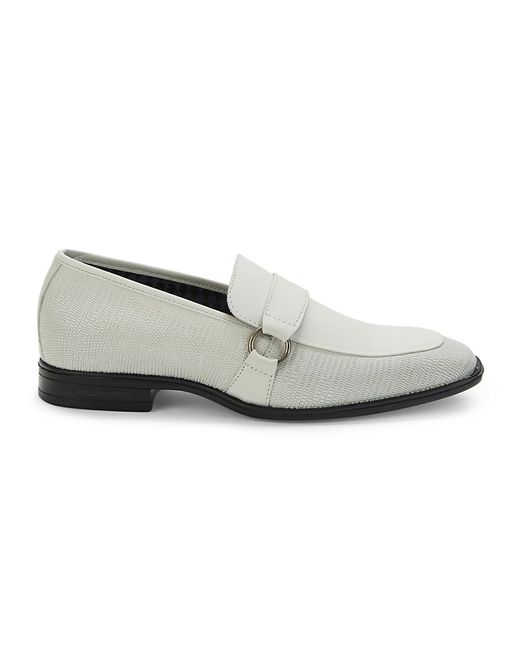 Karl Lagerfeld Textured Leather Bit Loafers