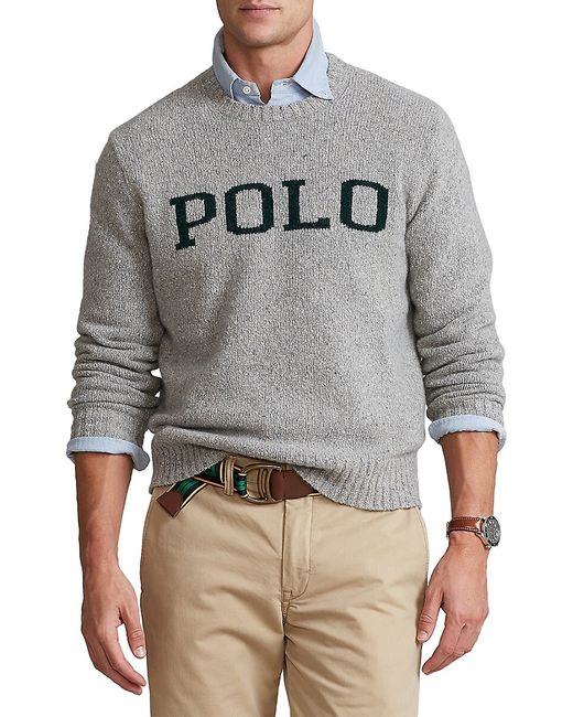 Ralph Lauren Logo Speckled Wool-Blend Sweater