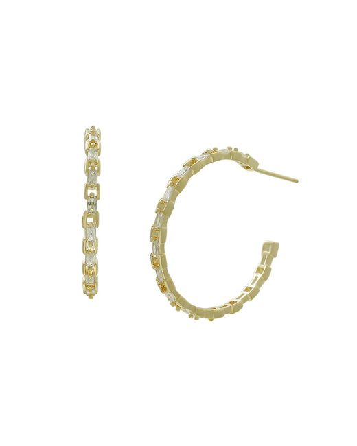 Jan-Kou 14K Goldplated Cubic Zirconia Hoop Earrings