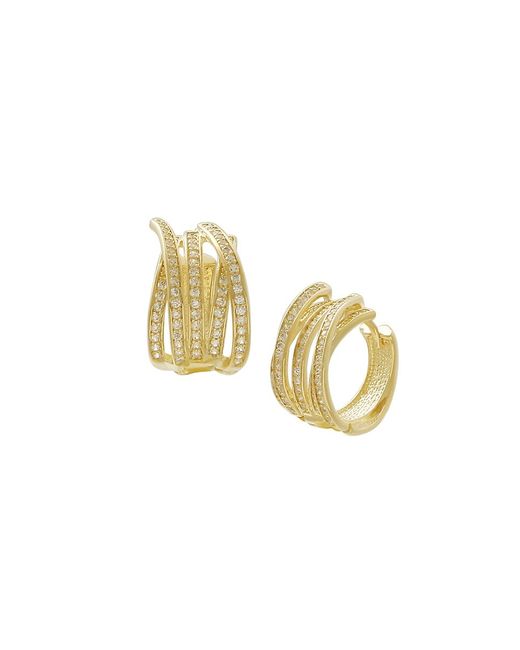 Jan-Kou 14K Goldplated Cubic Zirconia Twist Hoop Earrings