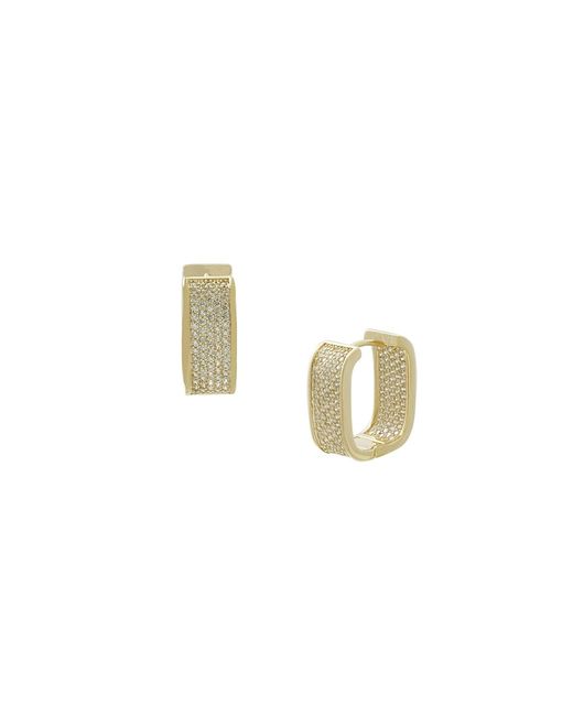 Jan-Kou 14K Goldplated Cubic Zirconia Square Hoop Earrings