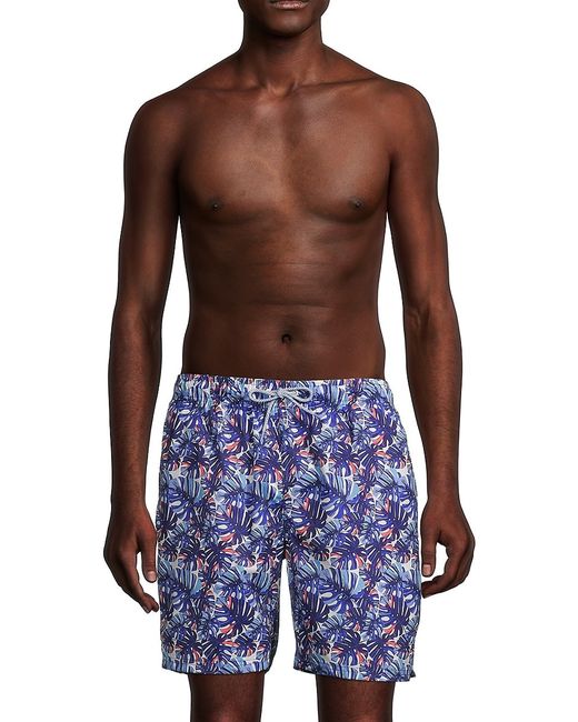 TailorByrd Leaf-Print Swim Shorts
