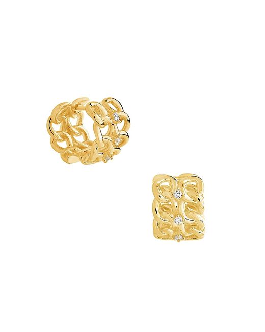 Sterling Forever 14K Goldplated Cubic Zirconia Huggie Earrings