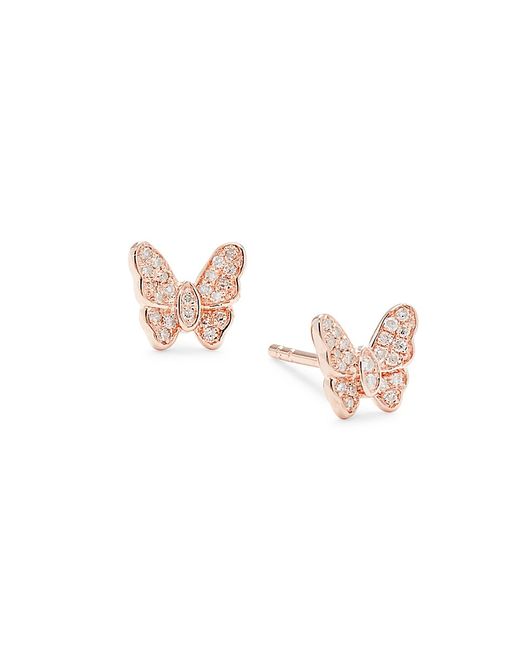 Effy ENY 14K Goldplated 0.12 TCW Diamond Butterfly Earrings