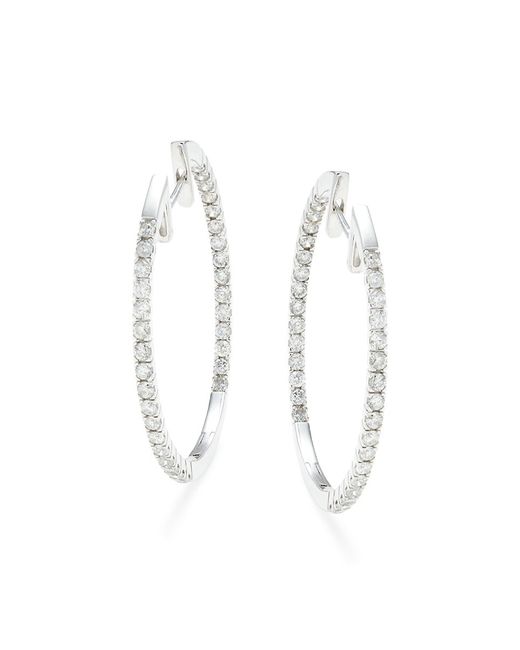 Saks Fifth Avenue 14K 2 TCW Diamond Hoop Earrings