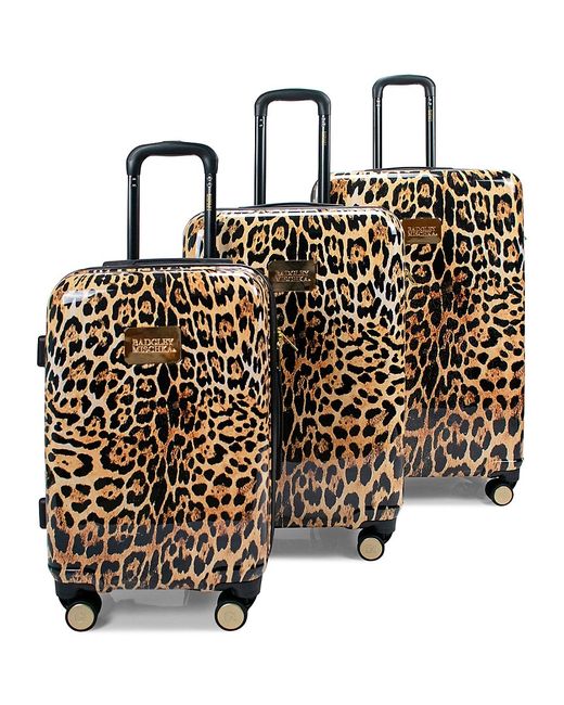Badgley Mischka 3-Piece Leopard-Print Spinner Suitcase