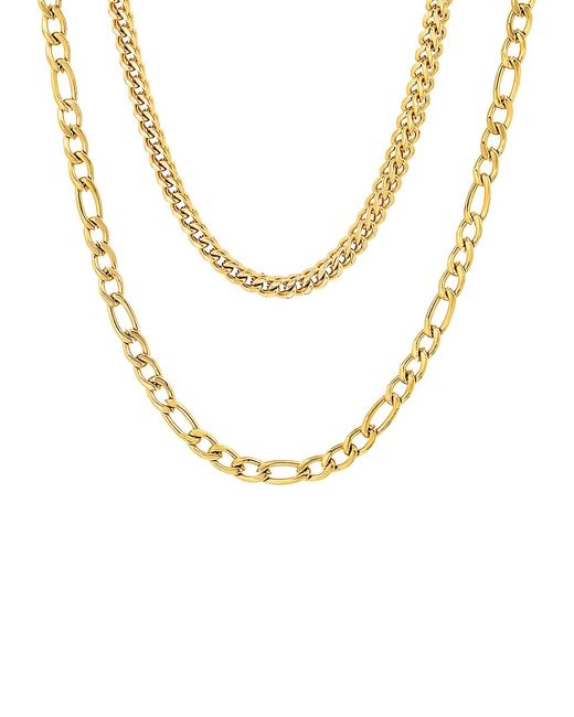Anthony Jacobs 18K Goldplated Stainless Steel Double Chain Necklace