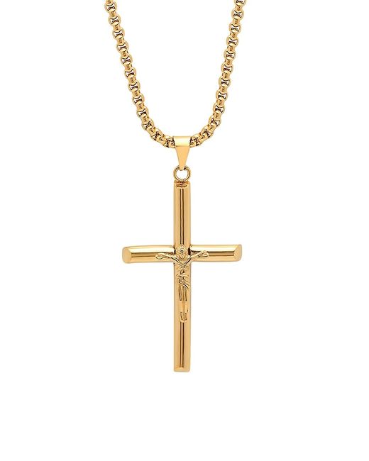 Anthony Jacobs 18K Gold Plated or Stainless Steel Necklace Crucifix Pendant