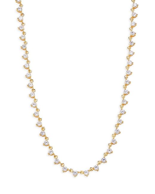 Sterling Forever 14K Yellow Goldplated Sterling Cubic Zirconia Tennis Necklace