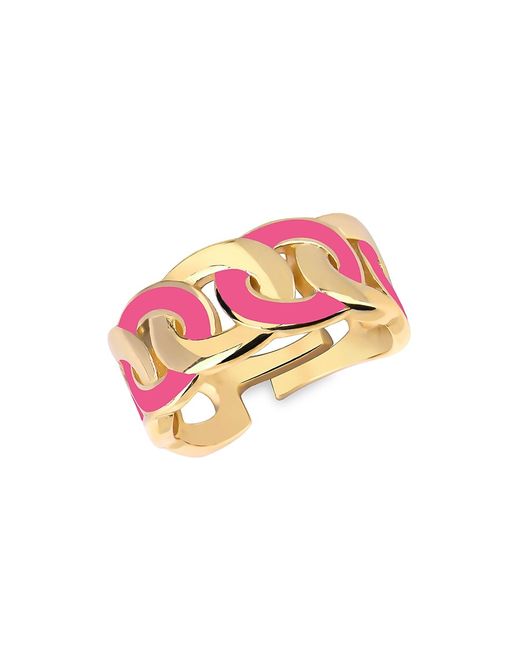 Gabi Rielle 14K Gold Vermeil Enamel Weaver Adjustable Ring