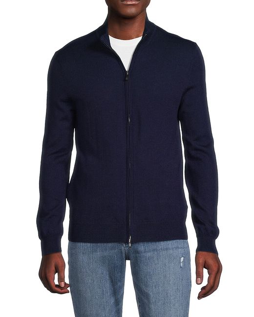 Saks Fifth Avenue Merino Wool Blend Full Zip Sweater