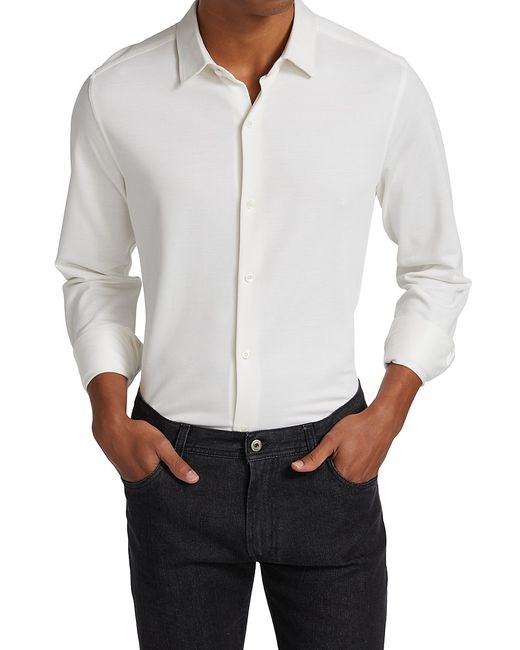 brett johnson Firenze Cotton Silk Button-Down Shirt 52 42