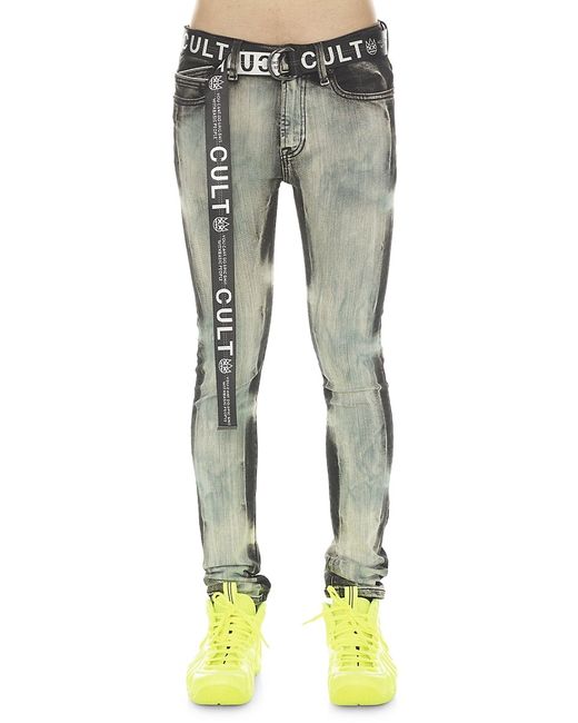 Cult Of Individuality Belted Super Skinny Jeans
