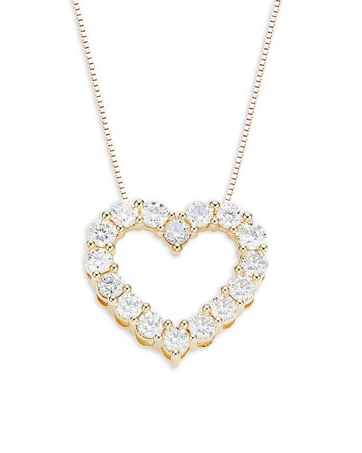 Badgley Mischka 14K 1 TCW Lab-Grown Diamond Heart Pendant Necklace