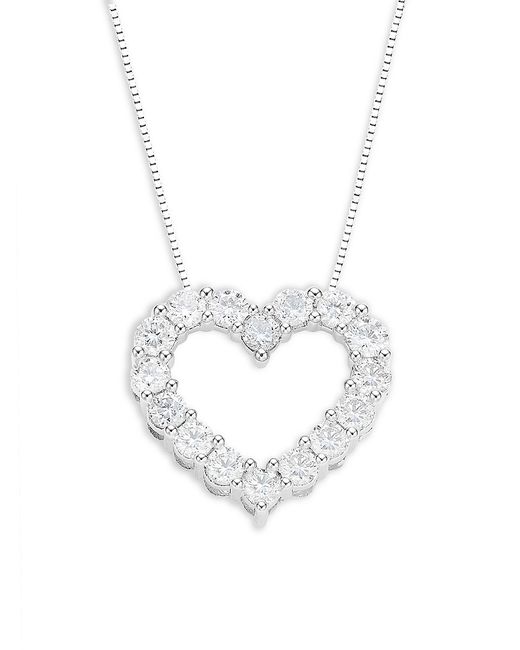 Badgley Mischka 14K 1.00 TCW Lab-Grown Diamond Heart Pendant Necklace