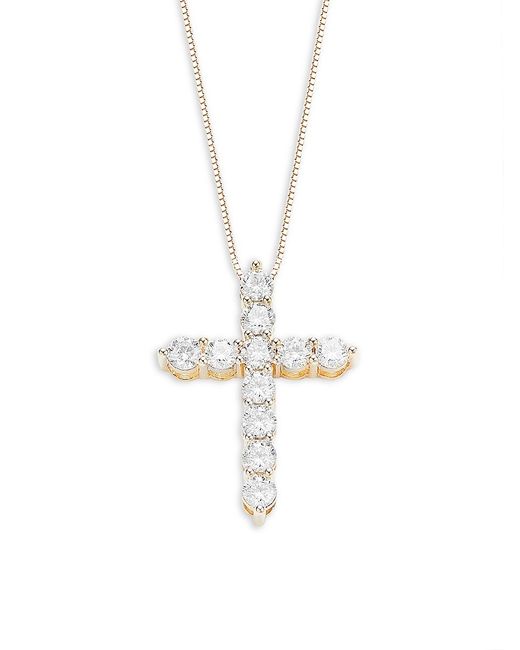 Badgley Mischka 14K 1 TCW Lab Grown Diamond Cross Pendant Necklace