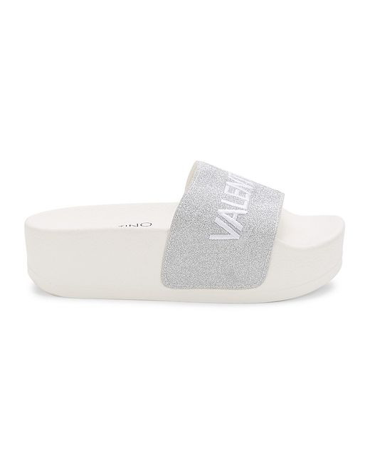 Valentino Bags by Mario Valentino Logo Platform Slides Sandals