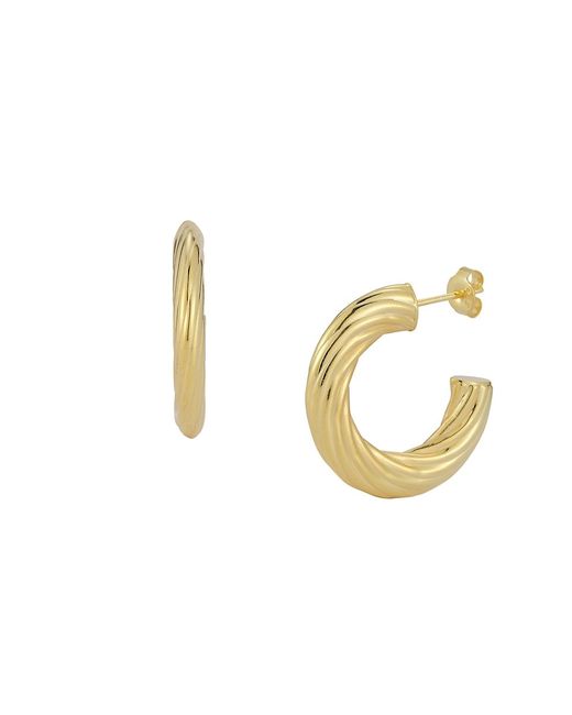 Sphera Milano 14K Goldplated Sterling Twisted Hoop Earrings