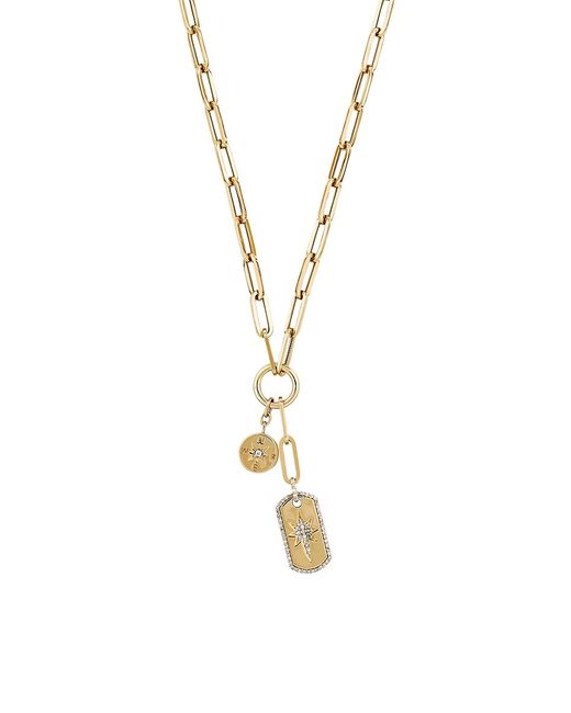 Saks Fifth Avenue 14K 0.2 TCW Diamond Charm Paperclip Necklace