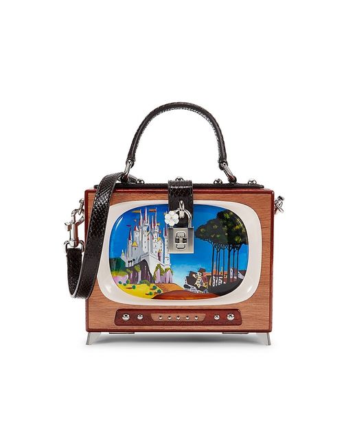 Dolce & Gabbana Painted Wood Leather Satchel