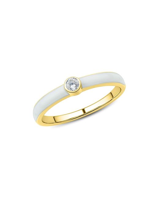 Saks Fifth Avenue 14K Goldplated Enamel 0.10 TCW Diamond Band Ring