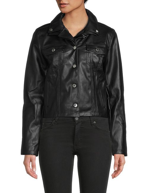 Karl Lagerfeld Faux Leather Moto Jacket
