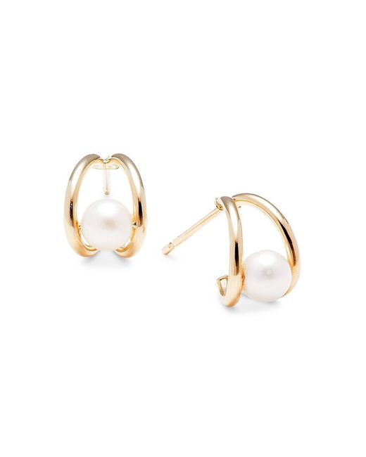 Saks Fifth Avenue 14K 4MM Cultured Freshwater Pearl Earrings