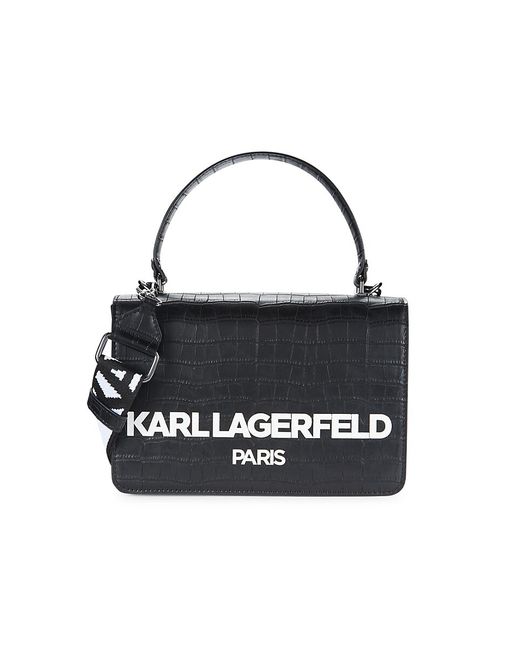 Karl Lagerfeld Simone Croc-Embossed Satchel