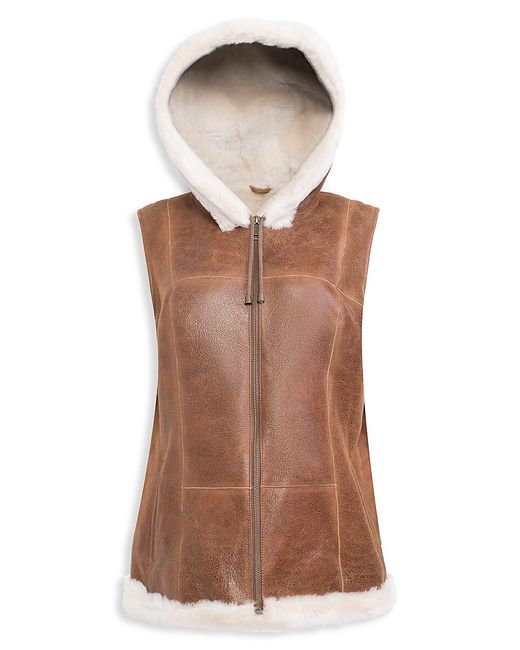 Wolfie Furs Womens Made For Generationstrade Shearling Hooded Vest