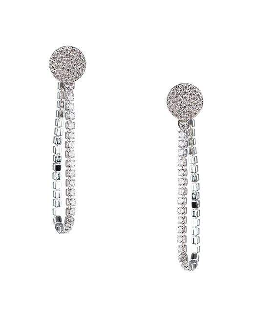 CZ by Kenneth Jay Lane Look Of Real Rhodium Plated Cubic Zirconia Earrings