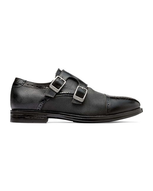 Karl Lagerfeld Perforated Leather Double Monk Strap Shoes