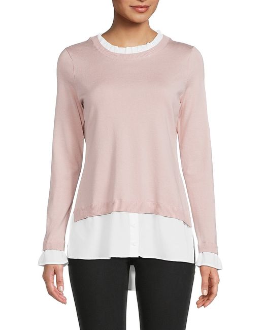 Adrianna Papell Two Tone Layered Sweater