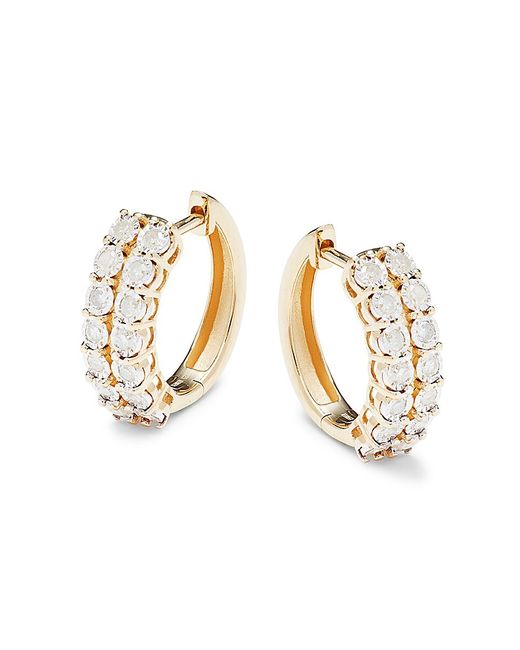 Effy ENY 14K Goldplated Sterling 0.45 TCW Diamond Huggie Earrings