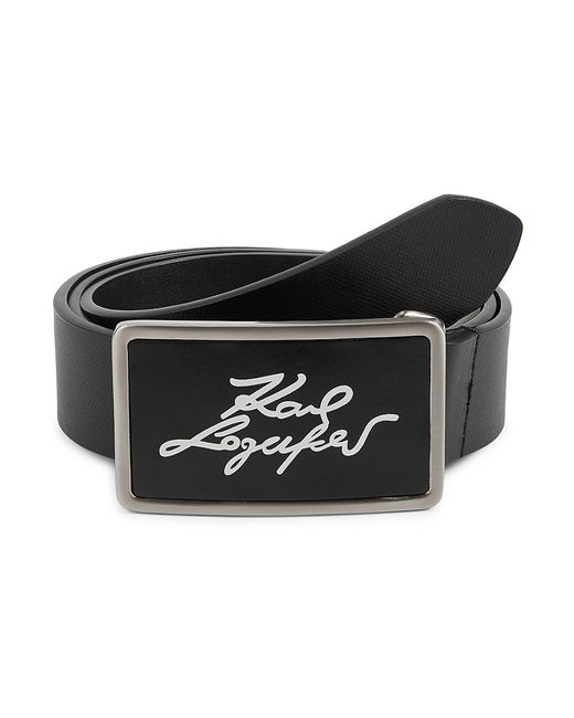 Karl Lagerfeld Logo Leather Belt