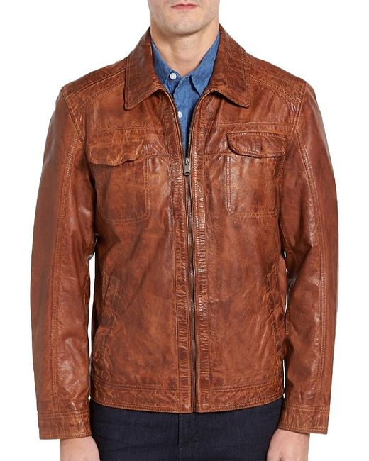Missani Le Collezioni Washed Lambskin Leather Jacket