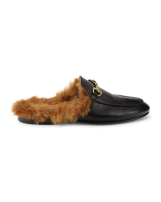 Cavalli Class by Roberto Cavalli Faux Fur Lined Leather Mules